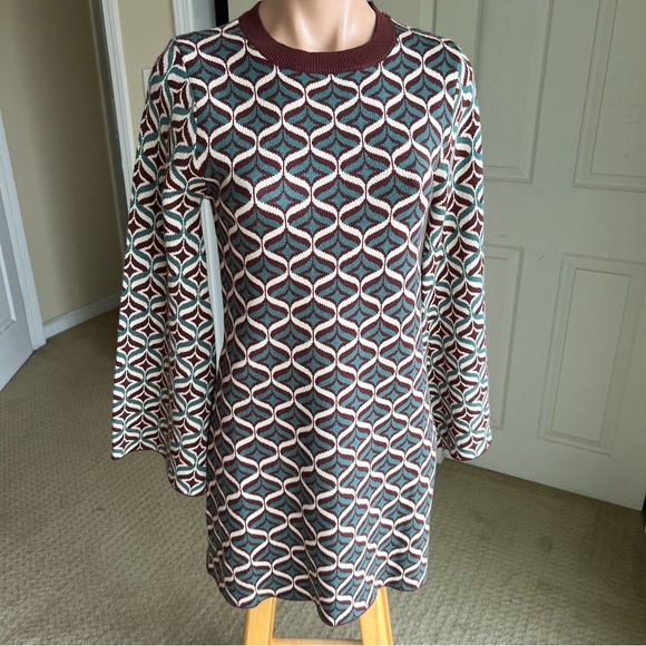 NWOT Flying Tomato Retro Print Mini Sweater Dress - Picture 5 of 8